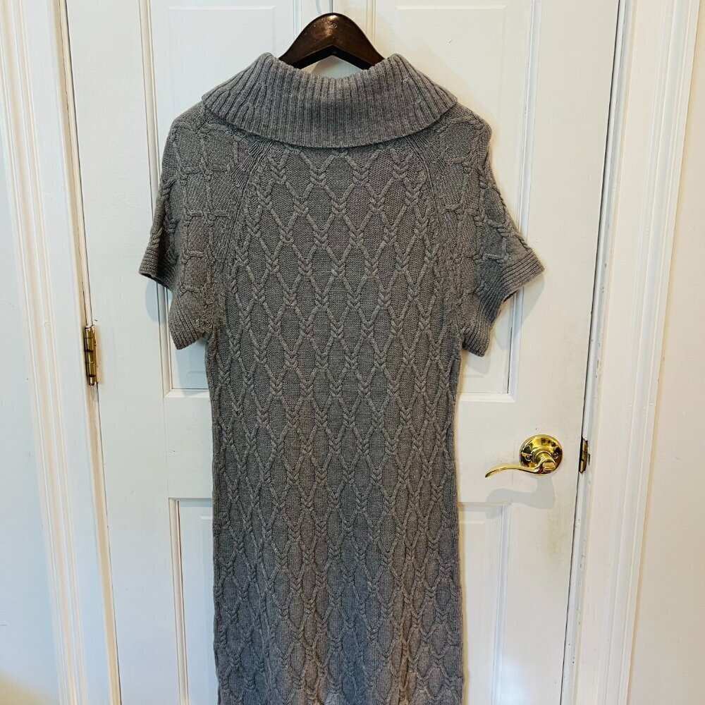 Banana Republic Extra Fine Merino Wool Sweater Cable Knit Sweater Dress Size L - Picture 11 of 16